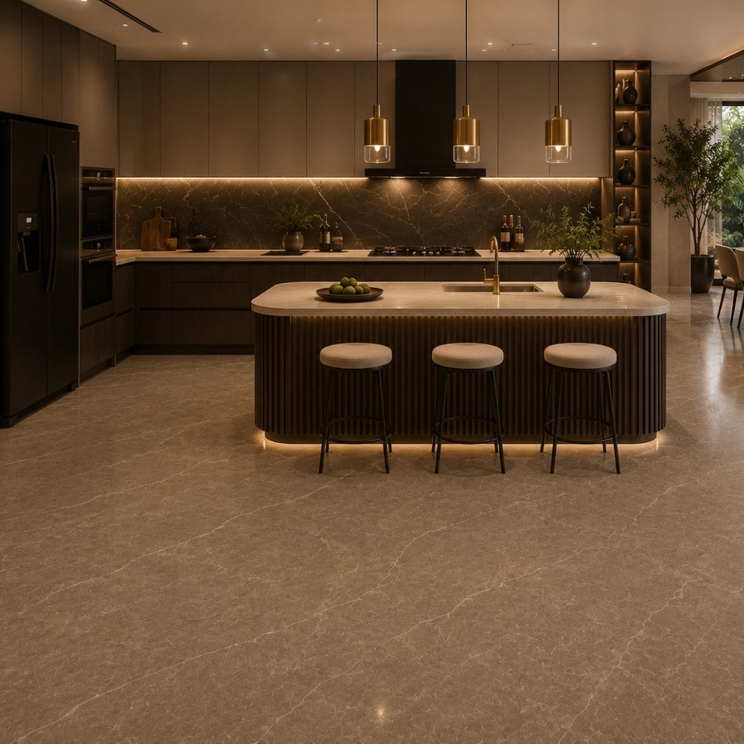 AL Saxone Choco Marble & Stone Kitchen Tiles - My Home Studio